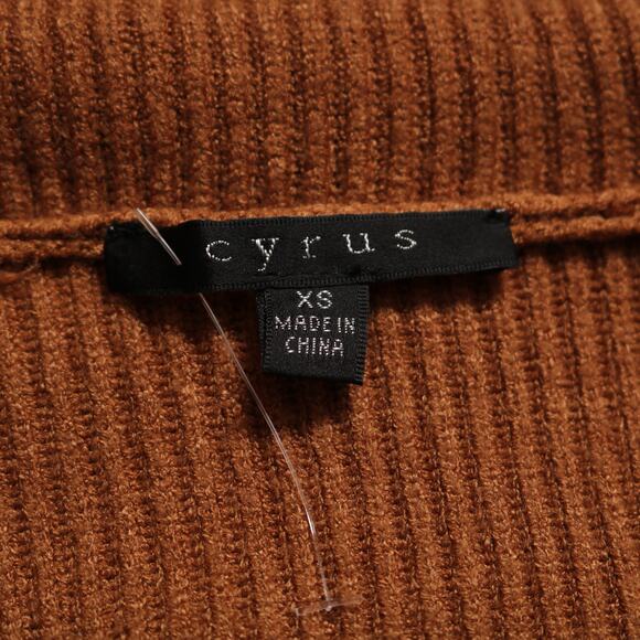 Cyrus Lapel V-Neck Sweater Tawny Ribbed Knit Soft Pullover Preppy Fall Size XS - Picture 6 of 9